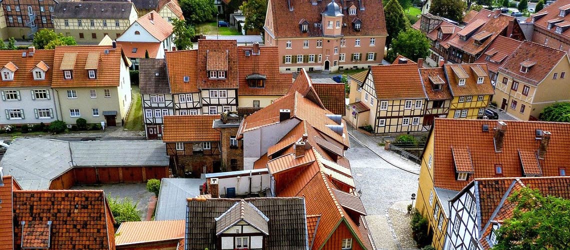 Blick auf die Altstadt von Quedlinburg