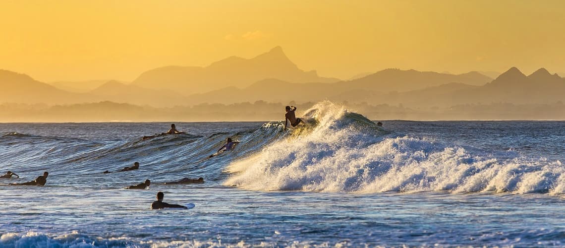 Surfers on Australia's coast